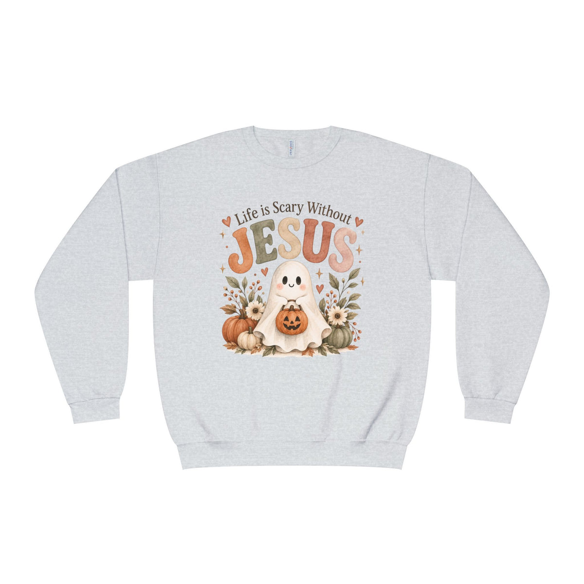 Christian Halloween Sweatshirt, Life Without Jesus Is Scary, Halloween Crewneck, Faith Based Fall Shirt