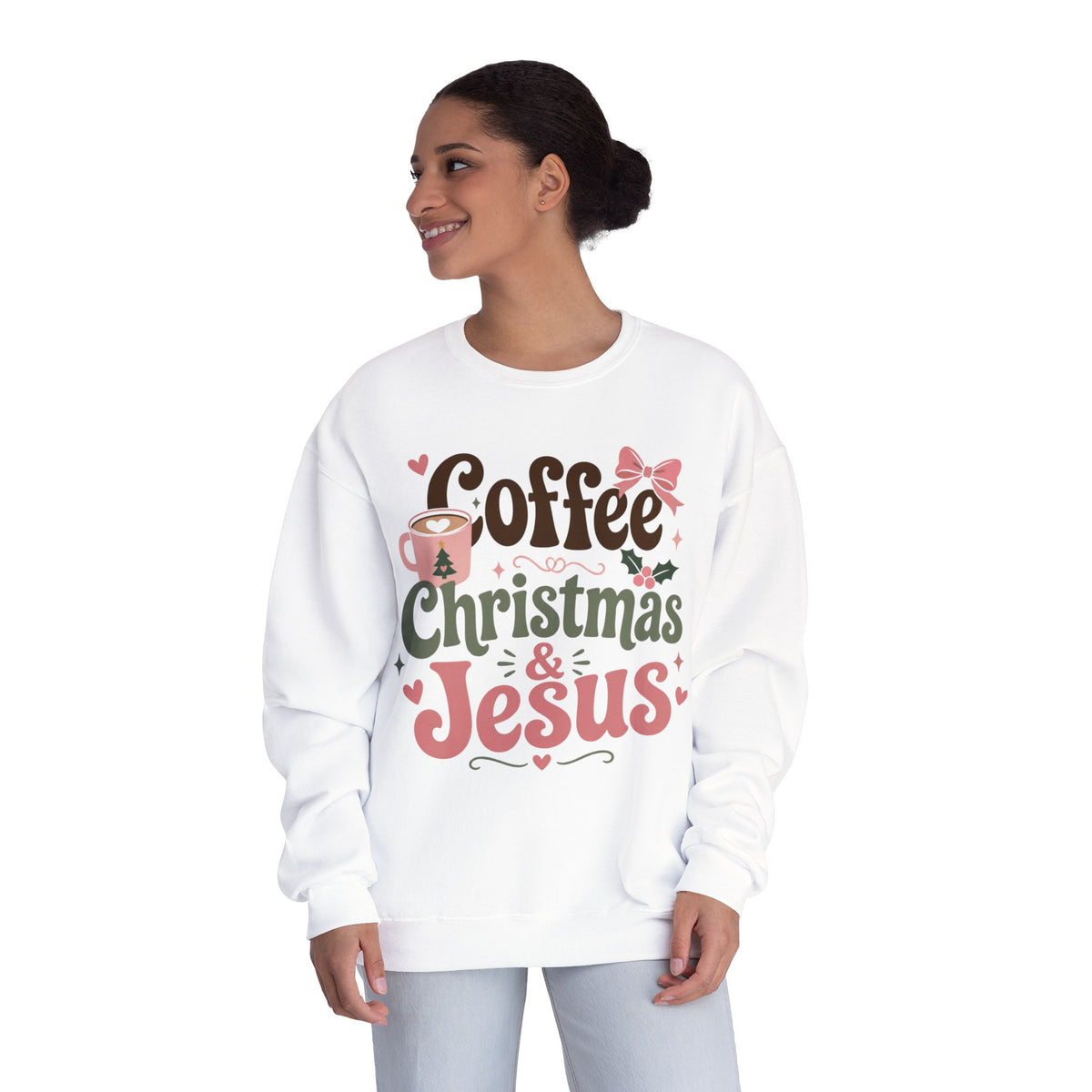 Coffee, Christmas & Jesus Sweatshirt | Christmas Sweatshirt | Christian Christmas Sweatshirt | Cozy Holiday Pullover