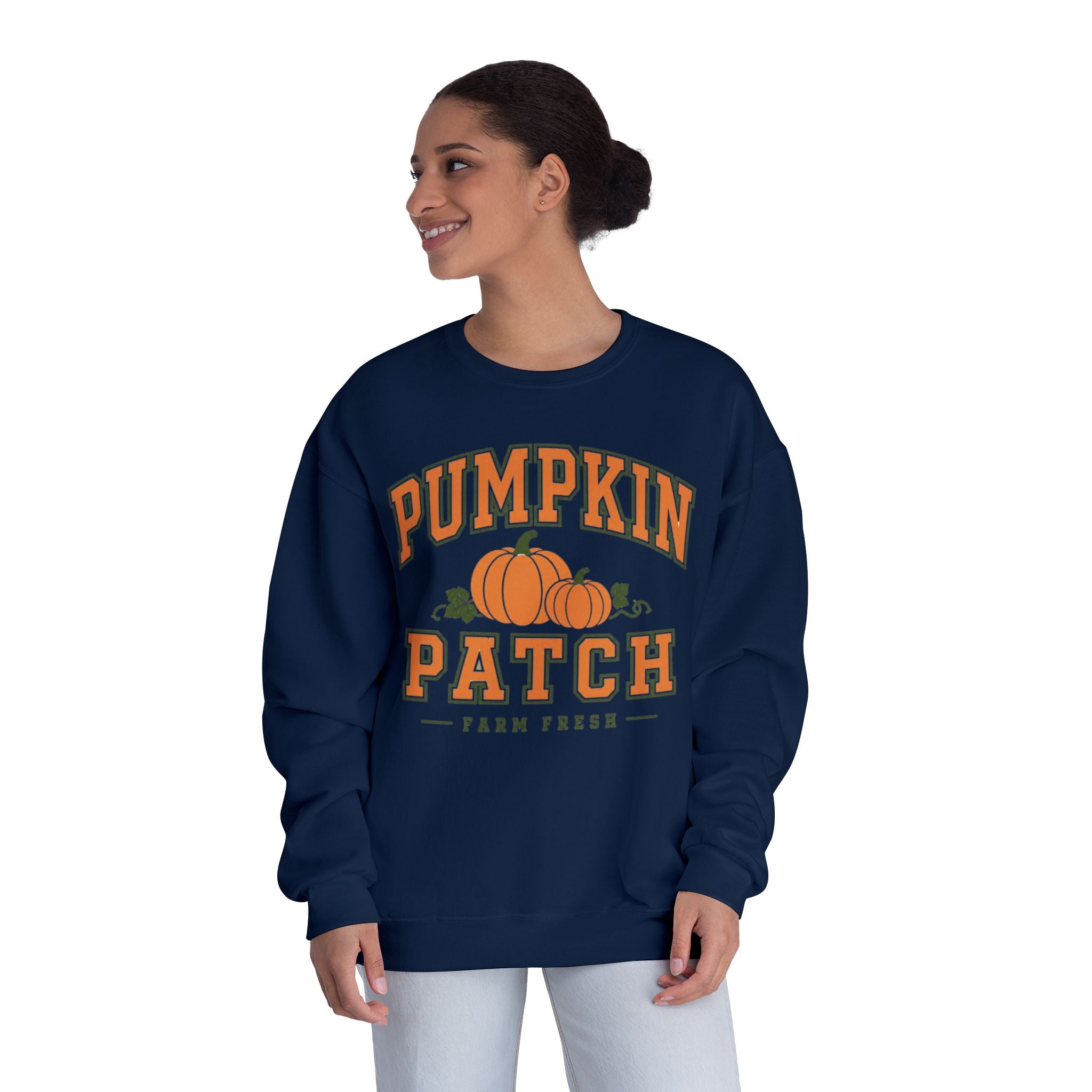Pumpkin Patch Sweatshirt, Fall Crewneck, Farm Fresh Pumpkin Sweatshirt, Varsity Style Fall Shirt, Cozy Autumn Pullover