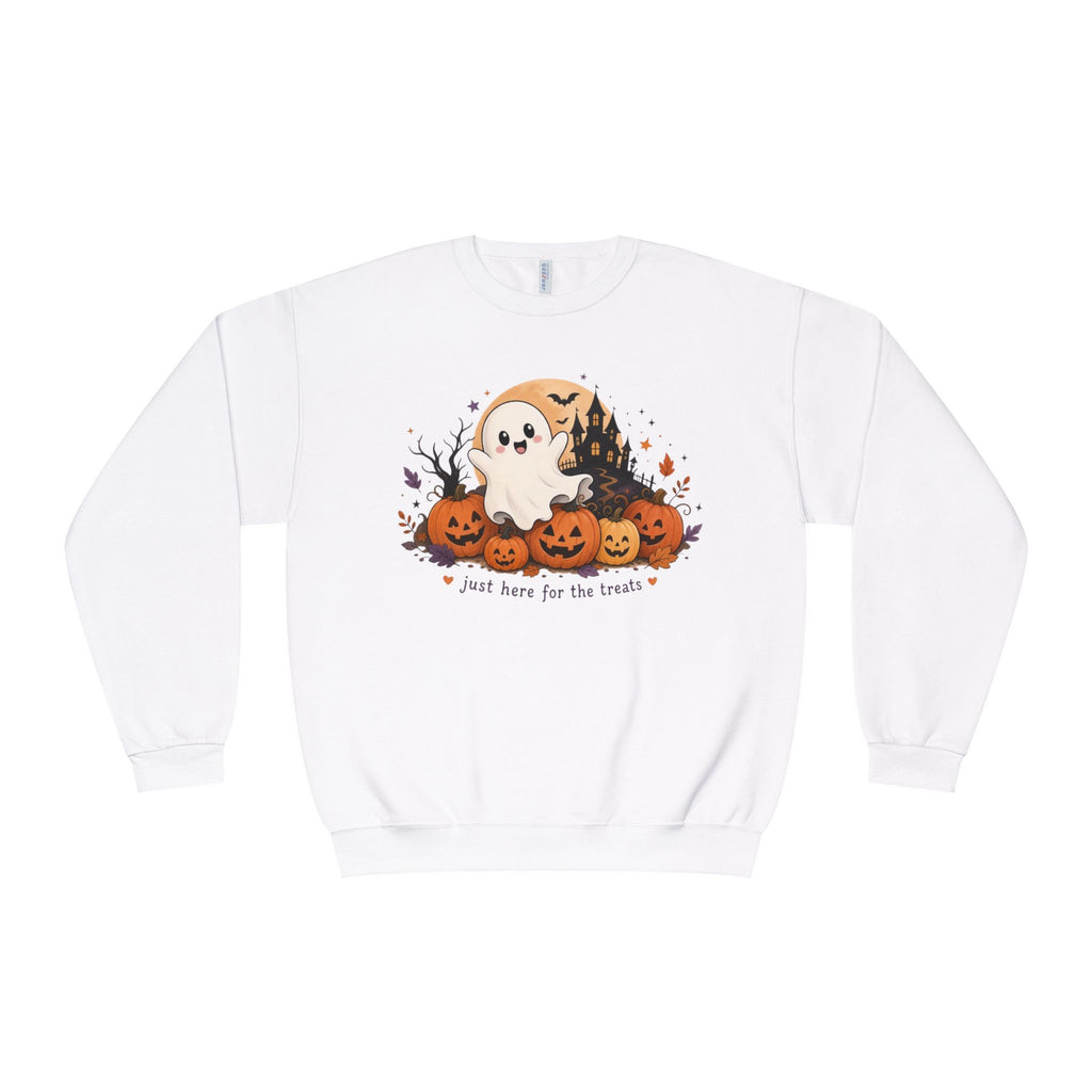 Just Here for the Treats Sweatshirt, Halloween Ghost Sweatshirt, Cute Halloween Shirt, Pumpkin Sweatshirt, Spooky Season Gift