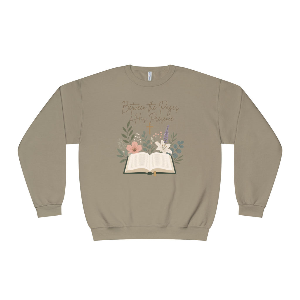 Between the Pages & His Presence Shirt, Christian Book Lover Sweatshirt, Bible Study Shirt, Faith Shirt for Women