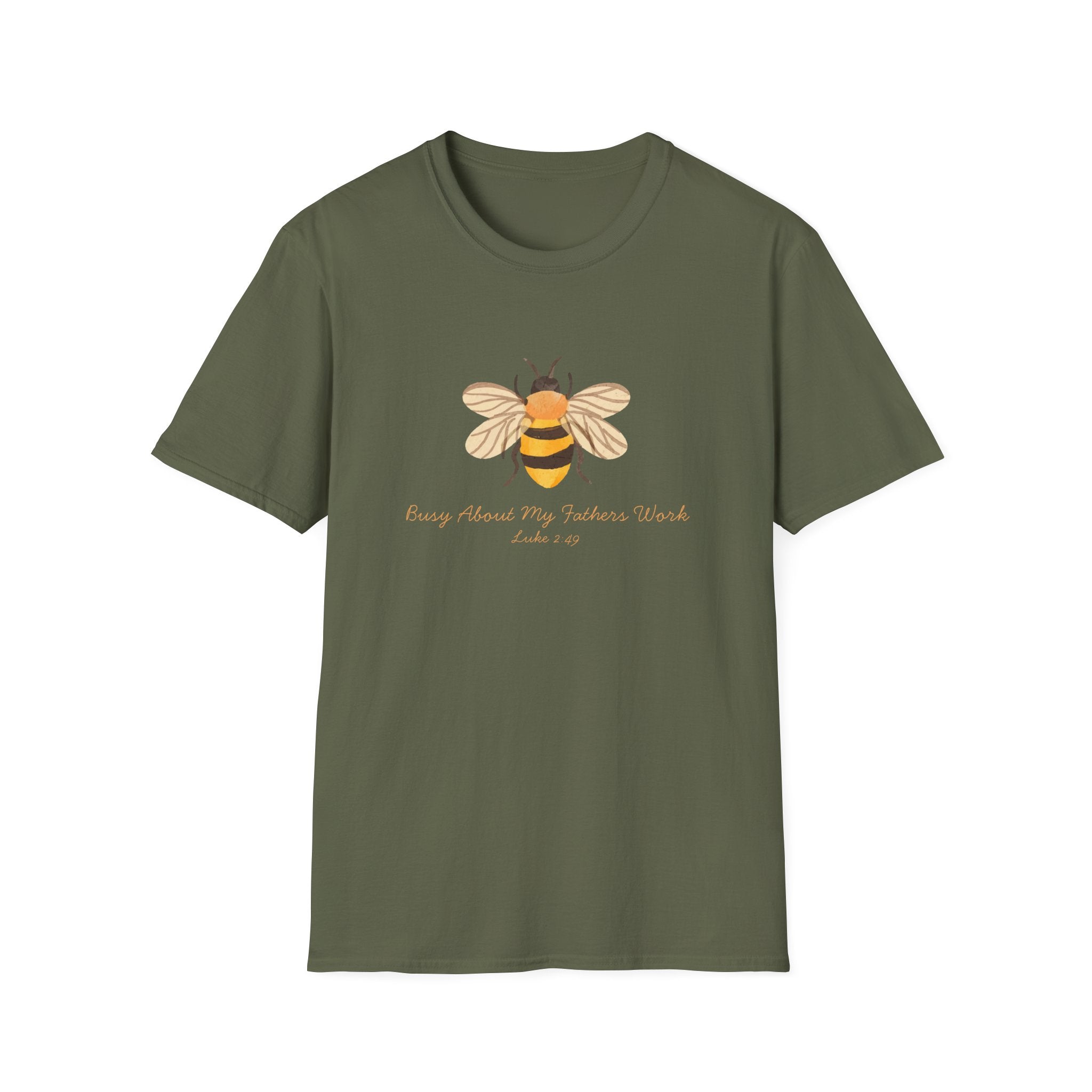 Busy About My Father’s Work Shirt, Christian Bee T-Shirt, Luke 2:49 Faith Shirt, Christian Women’s Tee
