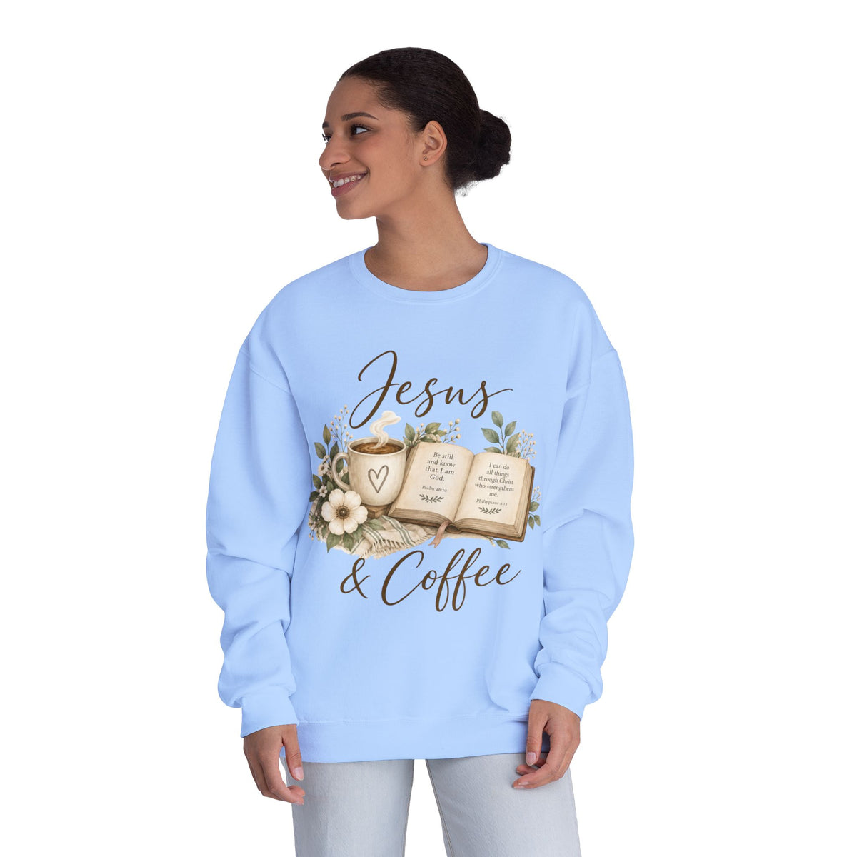 Jesus + Coffee Sweatshirt, Christian Crewneck, Faith Based Pullover