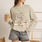 Teacher Sweatshirt, Teacher Coffee Jesus Crewneck, Christian Teacher Gift, Teacher Appreciation Shirt