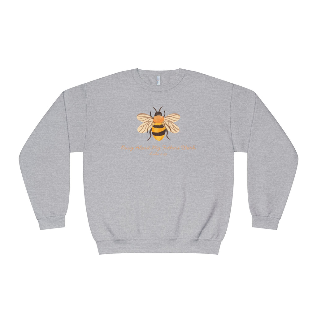 Busy About My Father’s Work Shirt, Christian Bee Sweatshirt, Luke 2:49 Faith Shirt, Christian Women’s Sweatshirt