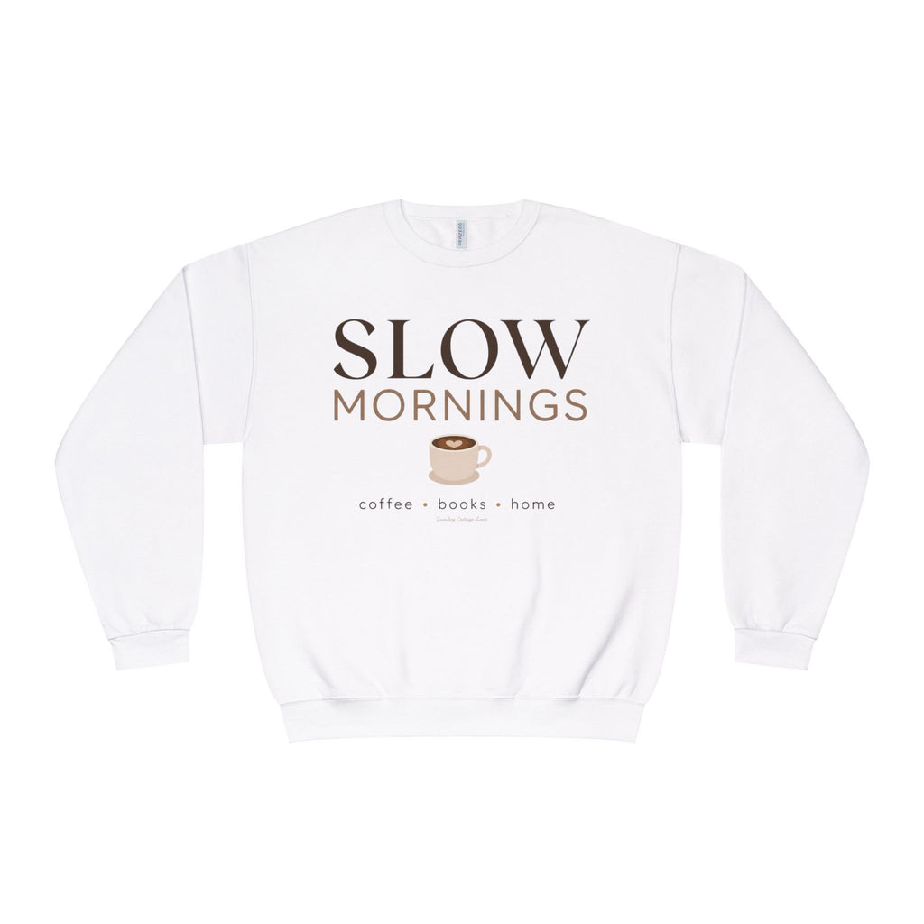 Slow Mornings Shirt, Coffee Books Home Sweatshirt, Cozy Morning Shirt, Women’s Book Lover Shirt