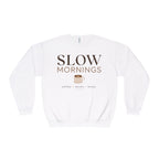 Slow Mornings Shirt, Coffee Books Home Sweatshirt, Cozy Morning Shirt, Women’s Book Lover Shirt