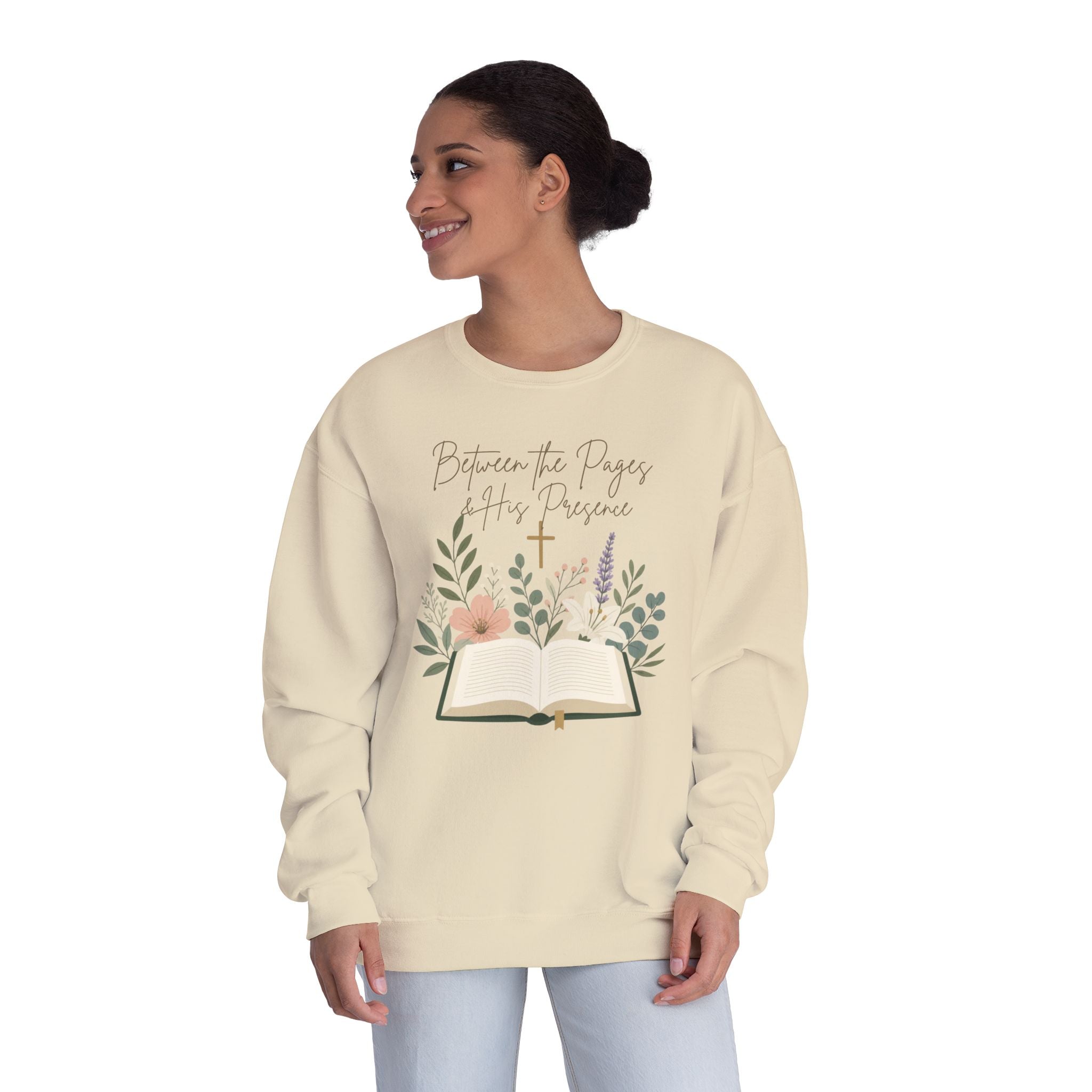 Between the Pages & His Presence Shirt, Christian Book Lover Sweatshirt, Bible Study Shirt, Faith Shirt for Women