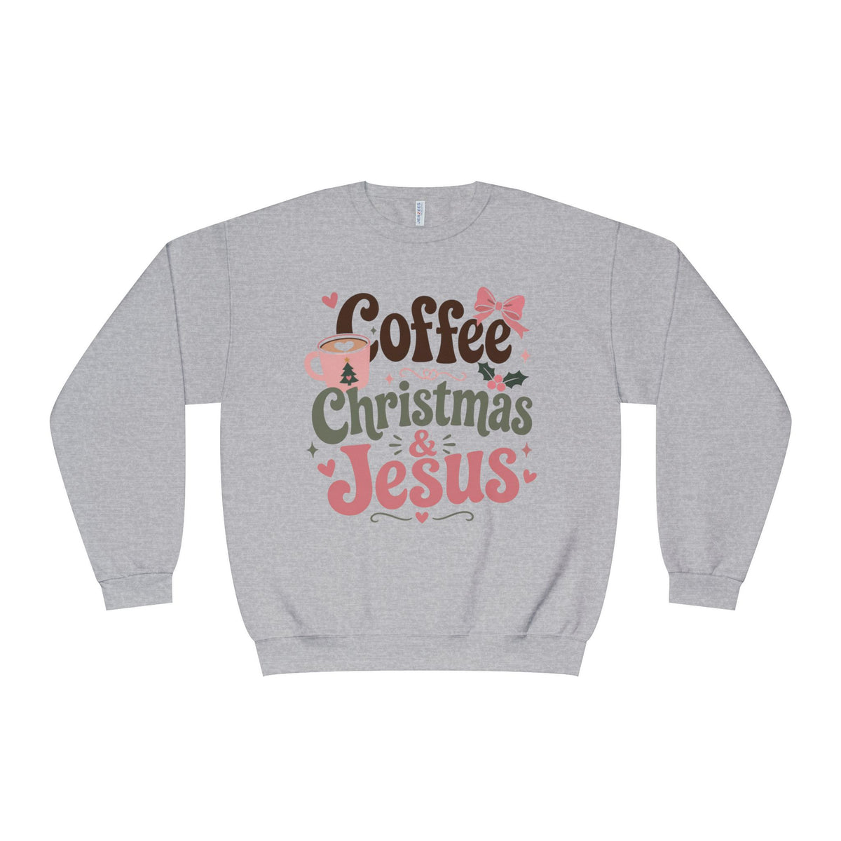 Coffee, Christmas & Jesus Sweatshirt | Christmas Sweatshirt | Christian Christmas Sweatshirt | Cozy Holiday Pullover