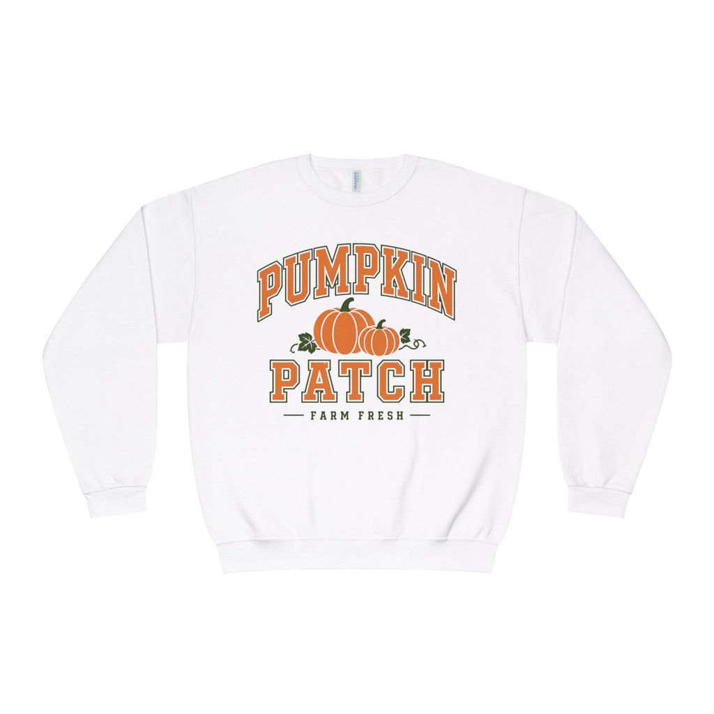Pumpkin Patch Sweatshirt, Fall Crewneck, Farm Fresh Pumpkin Sweatshirt, Varsity Style Fall Shirt, Cozy Autumn Pullover