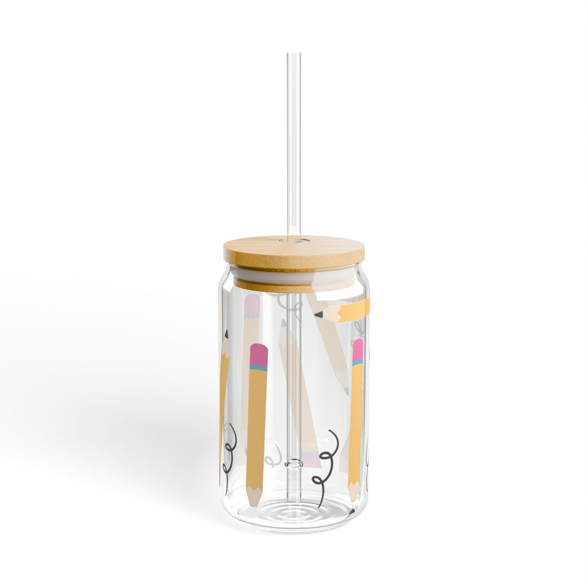 Cute Pencil Glass Tumbler | Teacher Gift | School Tumbler | Student Gift | Back to School Drink-ware Glass, 16oz