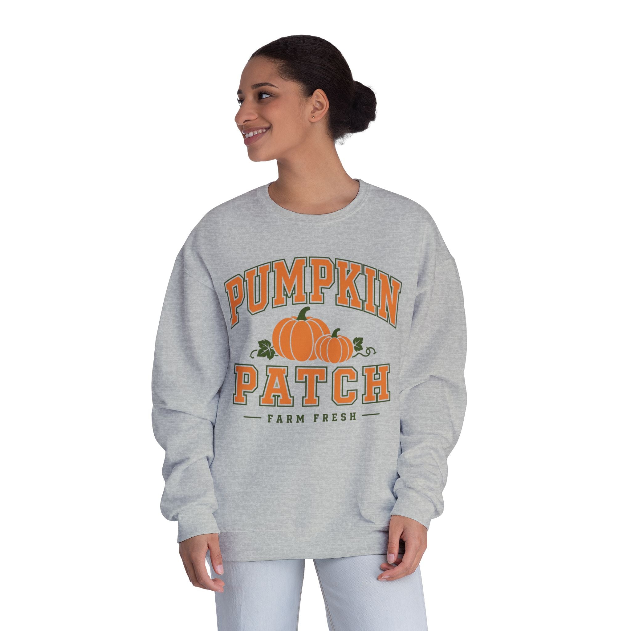 Pumpkin Patch Sweatshirt, Fall Crewneck, Farm Fresh Pumpkin Sweatshirt, Varsity Style Fall Shirt, Cozy Autumn Pullover