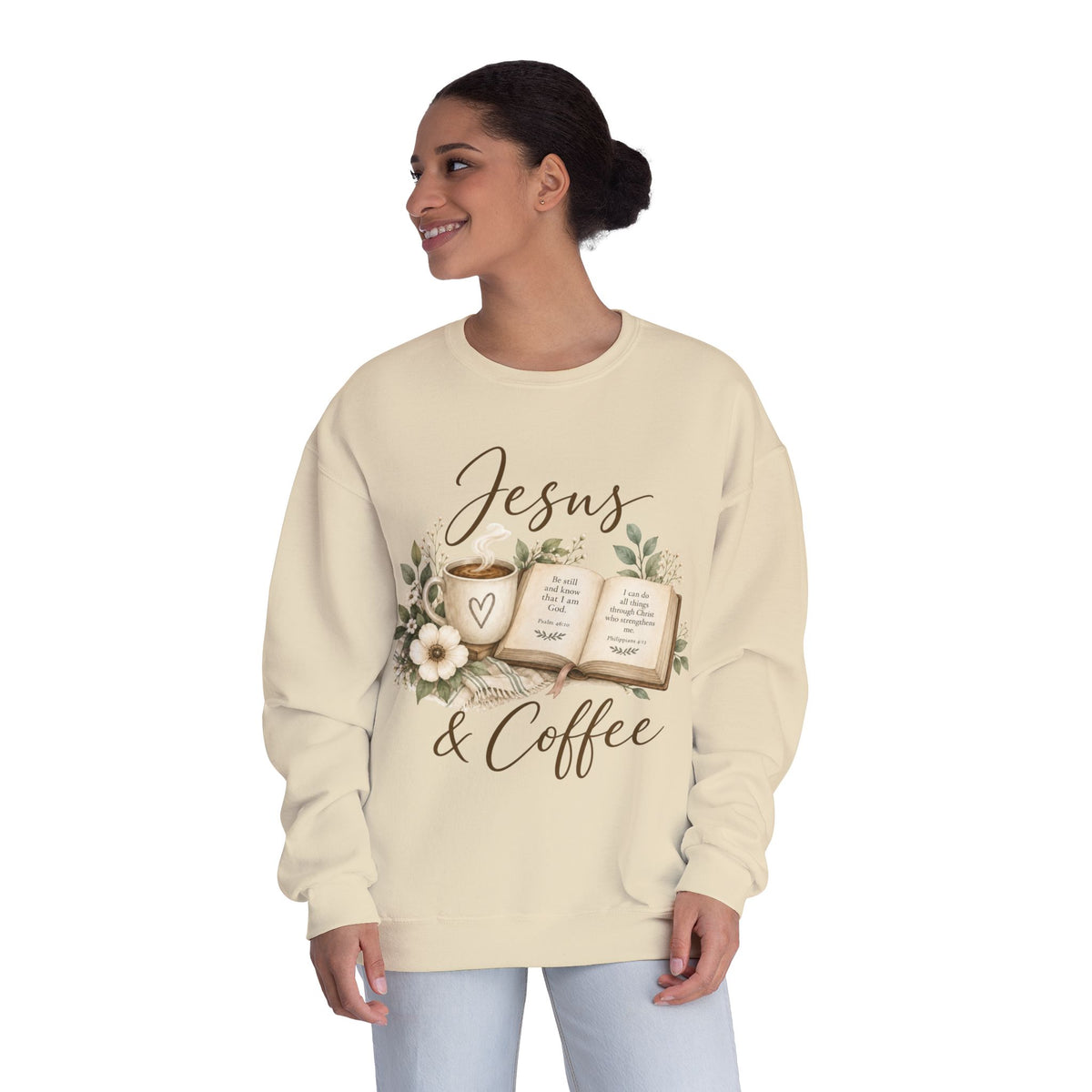 Jesus + Coffee Sweatshirt, Christian Crewneck, Faith Based Pullover