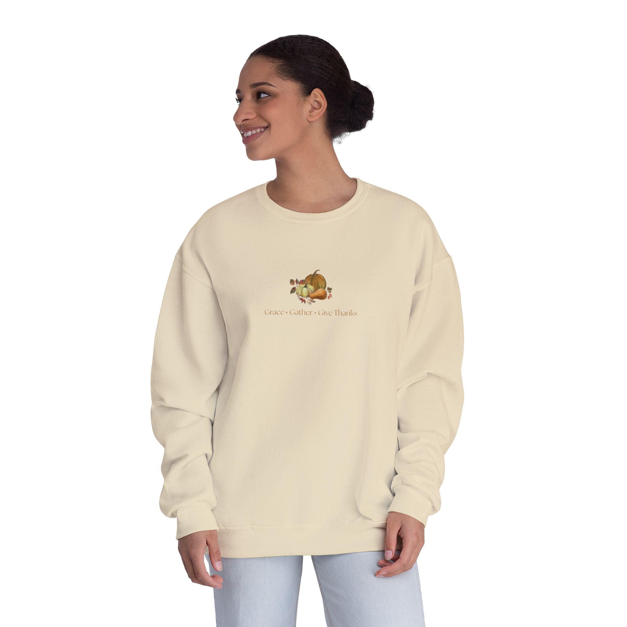 Grace Gather Give Thanks Shirt, Christian Thanksgiving Sweatshirt, Fall Faith Sweatshirt, Women’s Thanksgiving Shirt