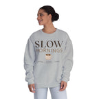 Slow Mornings Shirt, Coffee Books Home Sweatshirt, Cozy Morning Shirt, Women’s Book Lover Shirt