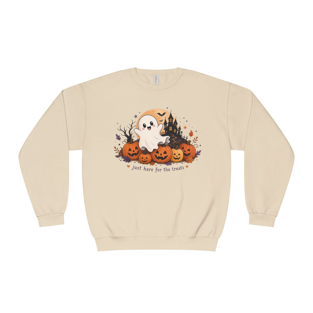 Just Here for the Treats Sweatshirt, Halloween Ghost Sweatshirt, Cute Halloween Shirt, Pumpkin Sweatshirt, Spooky Season Gift
