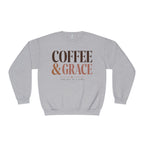 Coffee & Grace Shirt, Christian Coffee Sweatshirt, Faith Shirt for Women, Christian Graphic Shirt