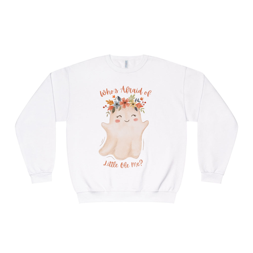 Who’s Afraid of a Little Ole Me Shirt, Cute Ghost Halloween Sweatshirt, Fall Halloween Graphic Sweatshirt, Women’s Spooky Shirt