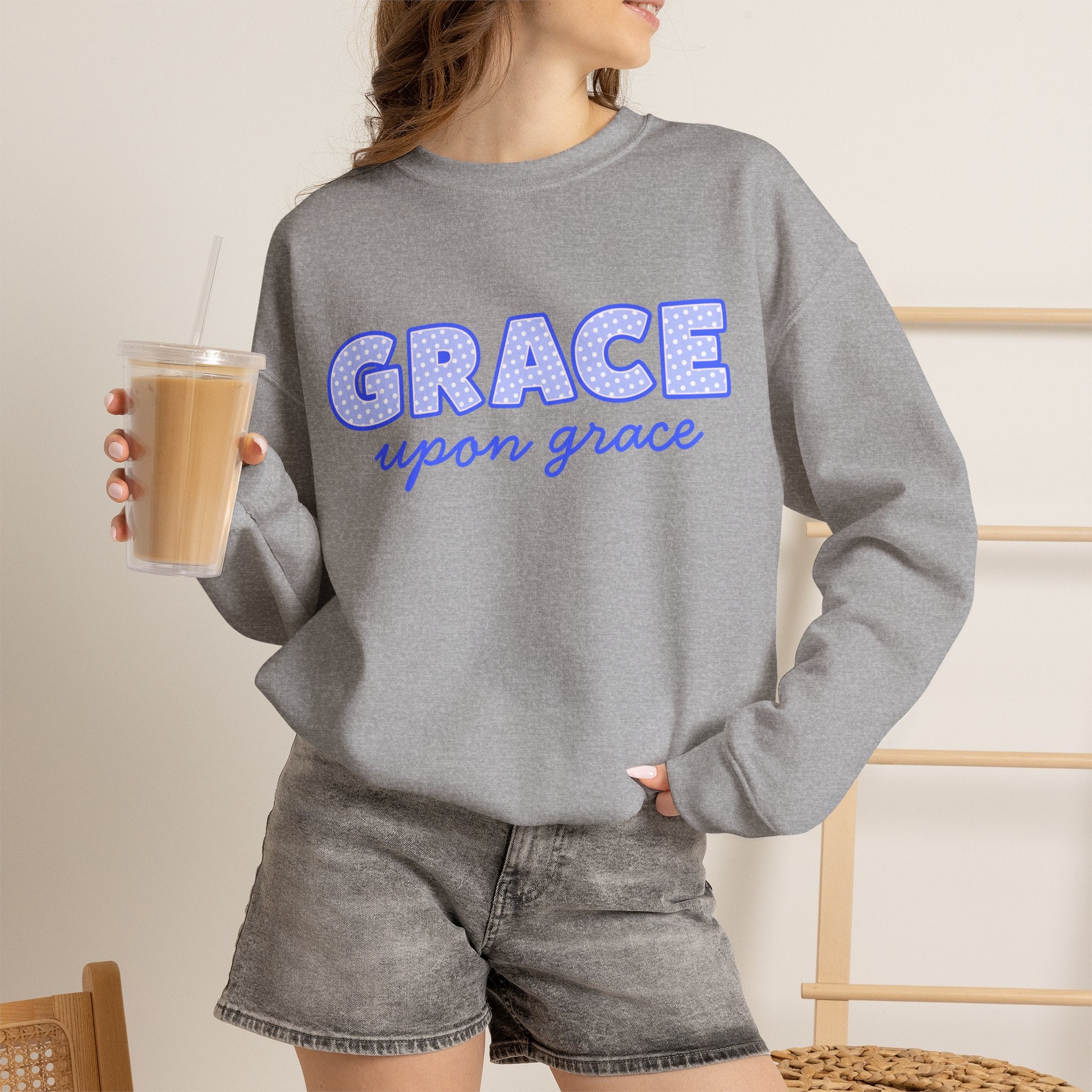 Christian Grace Sweatshirt, Grace Upon Grace Crewneck, Faith Based Sweatshirt, Christian Clothing, Religious Gift, Bible Inspired Pullover