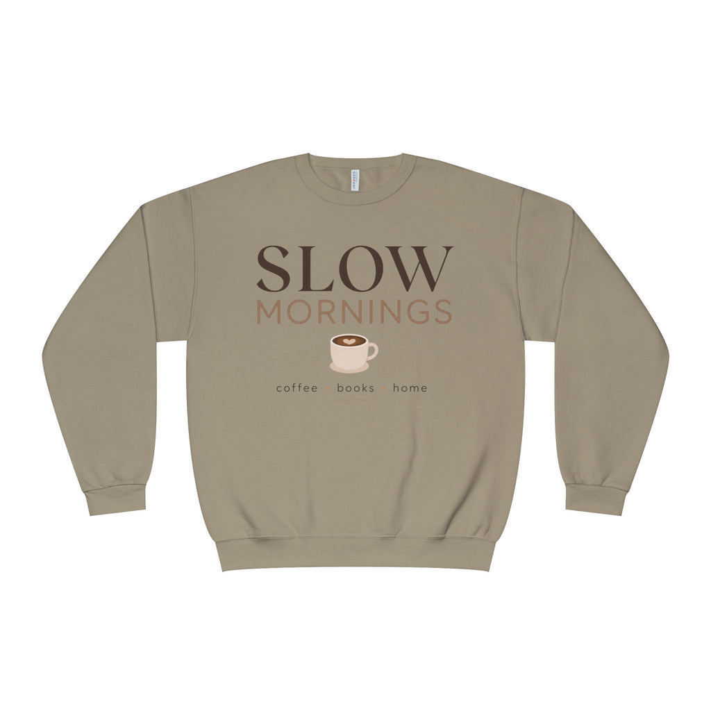 Slow Mornings Shirt, Coffee Books Home Sweatshirt, Cozy Morning Shirt, Women’s Book Lover Shirt