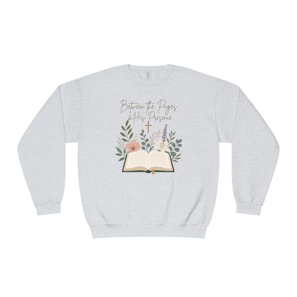 Between the Pages & His Presence Shirt, Christian Book Lover Sweatshirt, Bible Study Shirt, Faith Shirt for Women