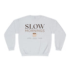Slow Mornings Shirt, Coffee Books Home Sweatshirt, Cozy Morning Shirt, Women’s Book Lover Shirt