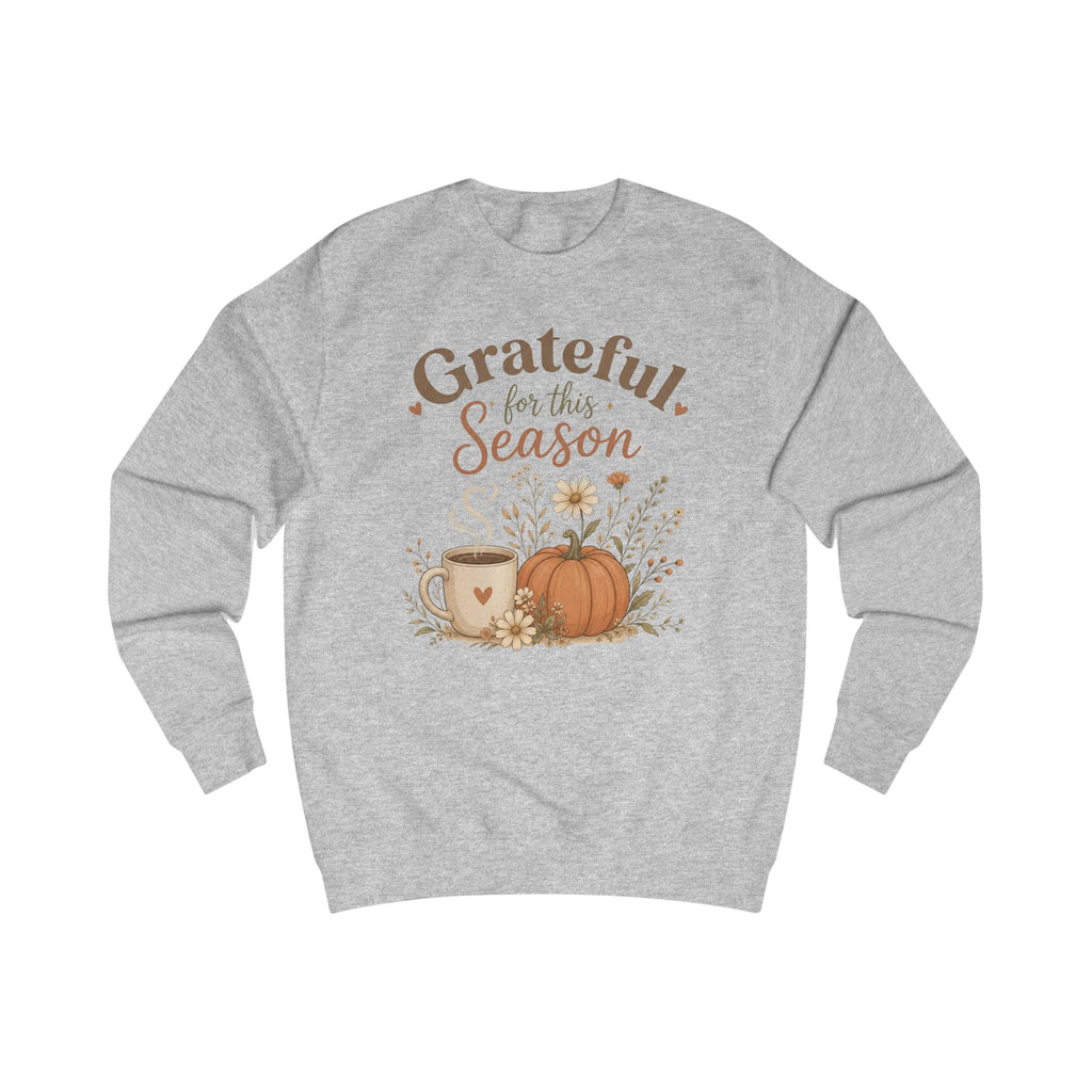 Grateful for This Season Sweatshirt, Fall Floral Shirt, Pumpkin Coffee Sweatshirt, Cozy Autumn Pullover, Thankful Season Shirt