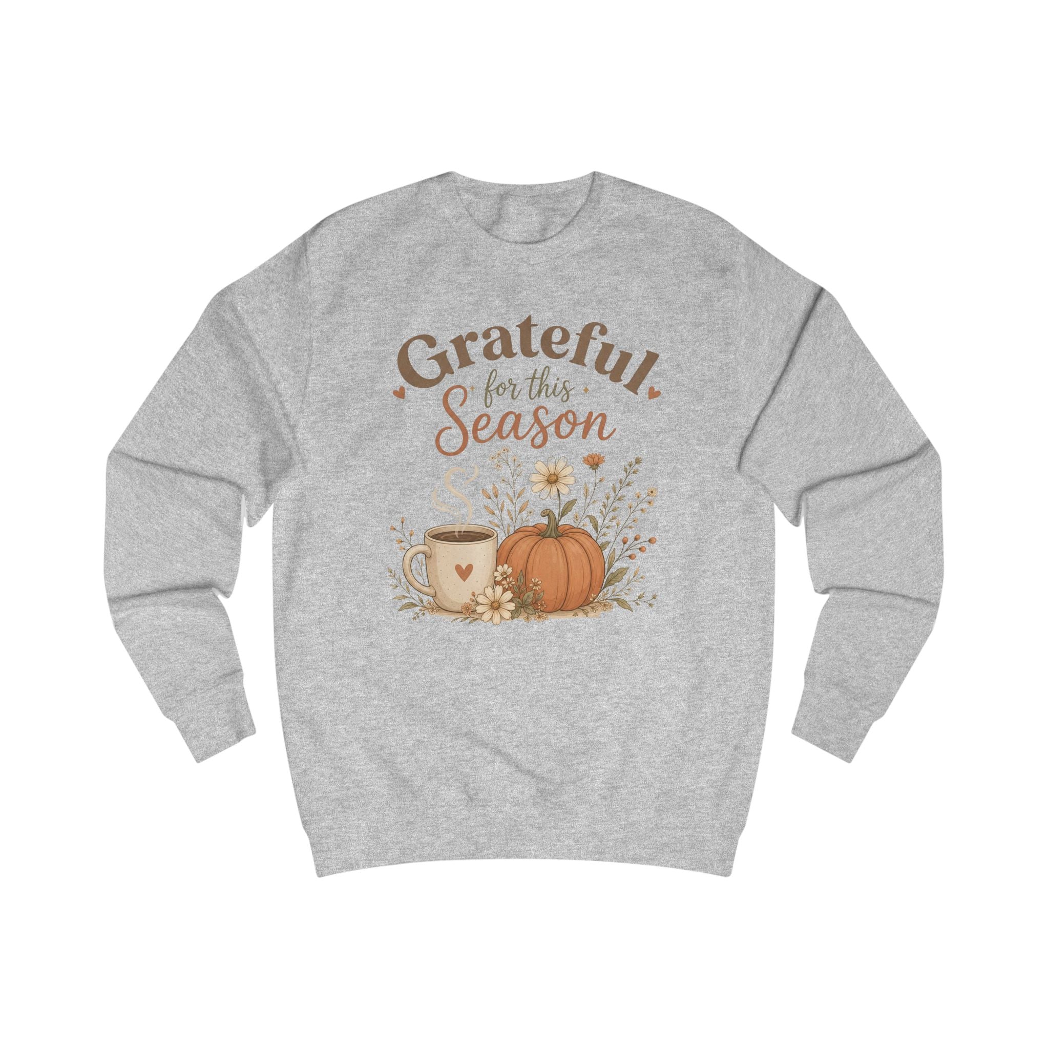 Grateful for This Season Sweatshirt, Fall Floral Shirt, Pumpkin Coffee Sweatshirt, Cozy Autumn Pullover, Thankful Season Shirt