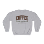 Sunday Morning Club Shirt, Coffee & Quiet Cozy Sweatshirt, Women’s Coffee Graphic Shirt, Cozy Weekend Shirt
