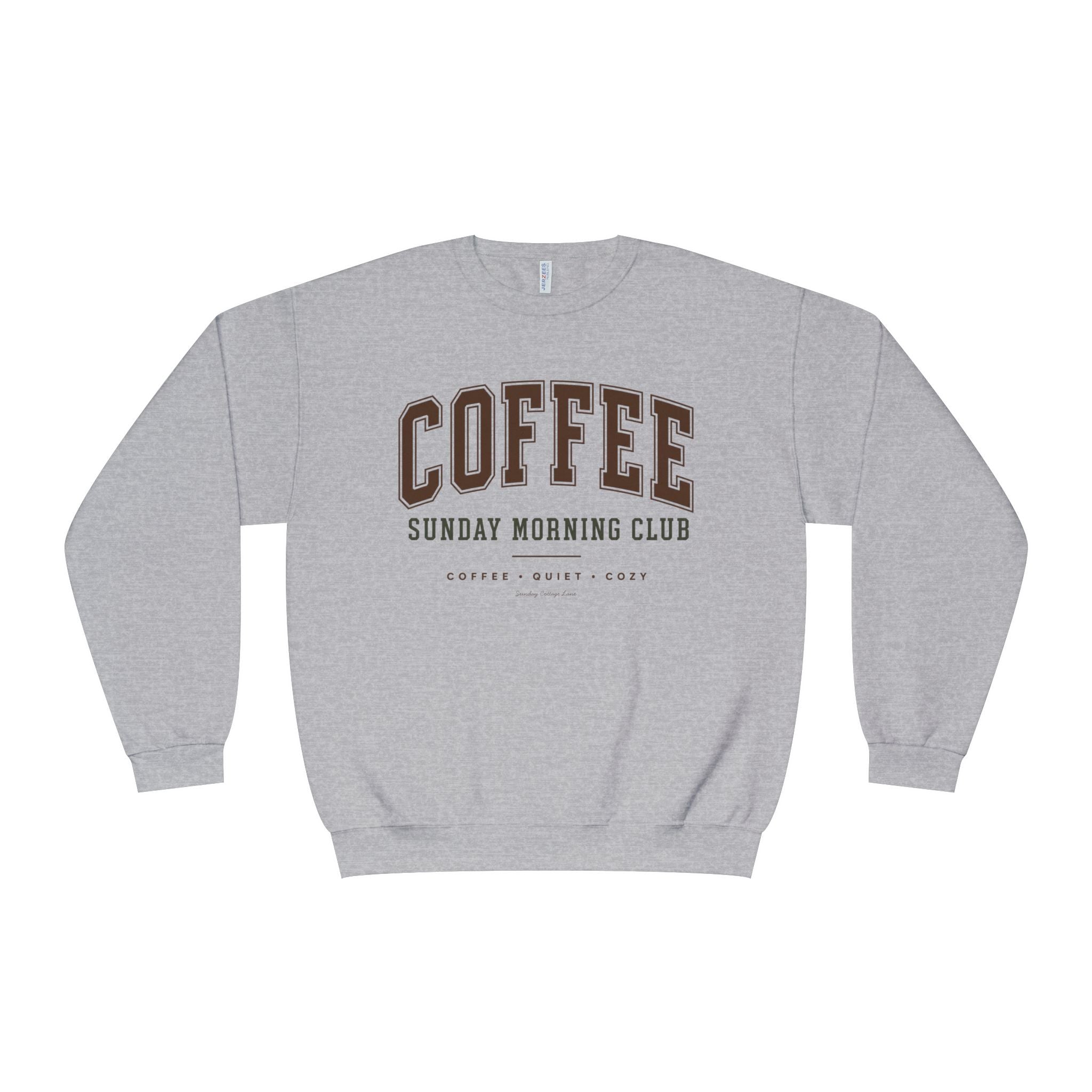 Sunday Morning Club Shirt, Coffee & Quiet Cozy Sweatshirt, Women’s Coffee Graphic Shirt, Cozy Weekend Shirt