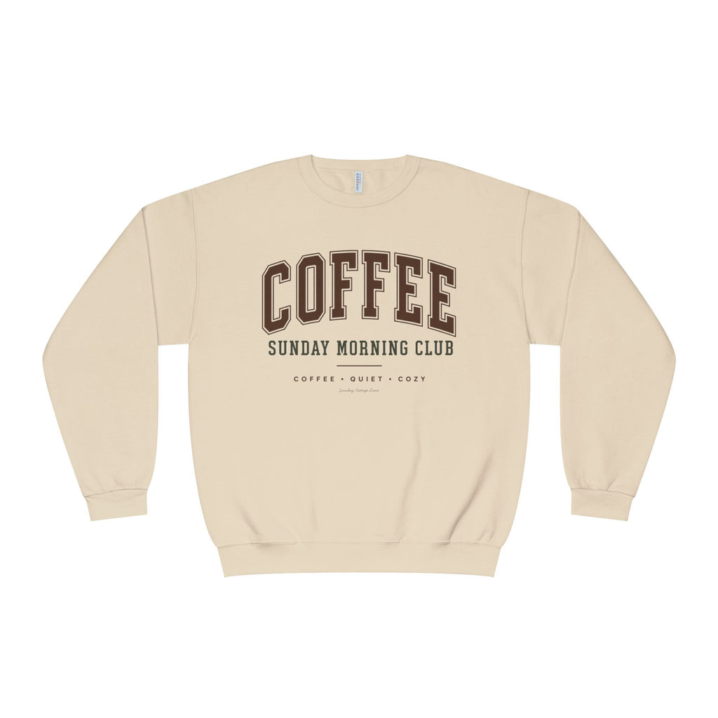 Sunday Morning Club Shirt, Coffee & Quiet Cozy Sweatshirt, Women’s Coffee Graphic Shirt, Cozy Weekend Shirt