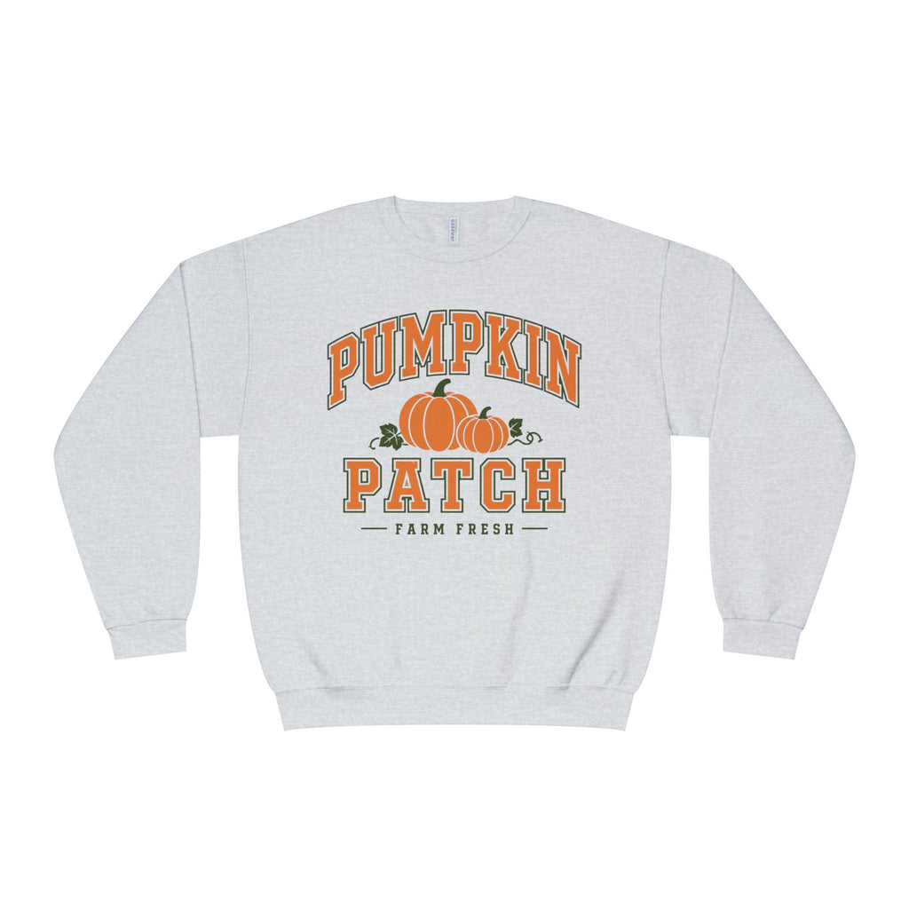 Pumpkin Patch Sweatshirt, Fall Crewneck, Farm Fresh Pumpkin Sweatshirt, Varsity Style Fall Shirt, Cozy Autumn Pullover