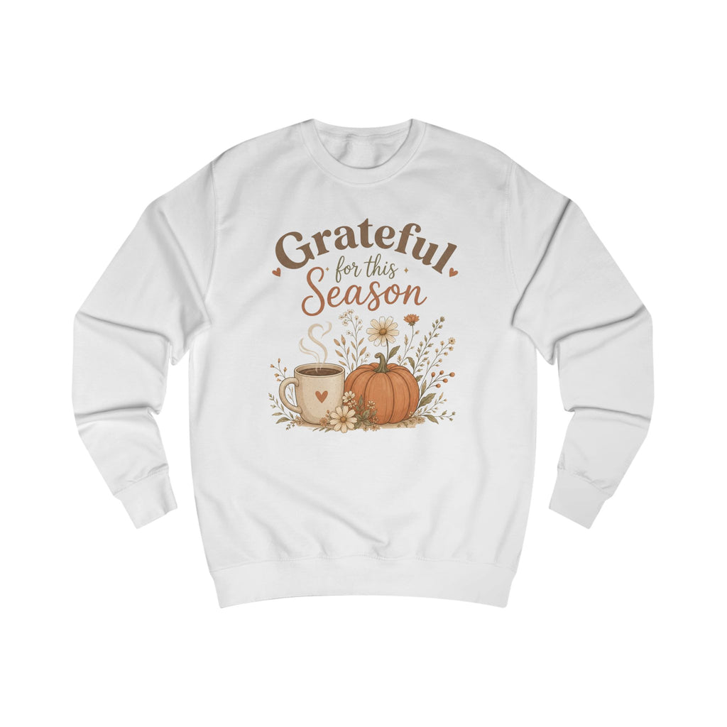 Grateful for This Season Sweatshirt, Fall Floral Shirt, Pumpkin Coffee Sweatshirt, Cozy Autumn Pullover, Thankful Season Shirt