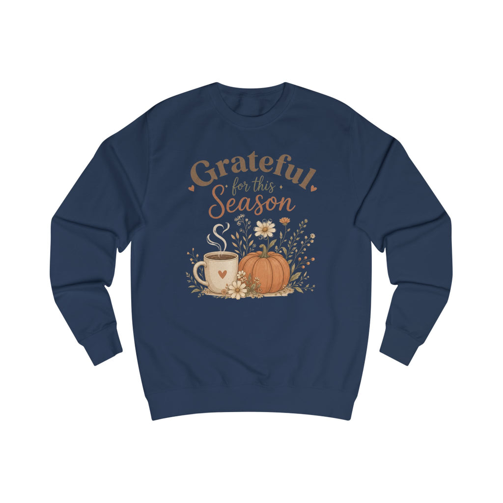 Grateful for This Season Sweatshirt, Fall Floral Shirt, Pumpkin Coffee Sweatshirt, Cozy Autumn Pullover, Thankful Season Shirt