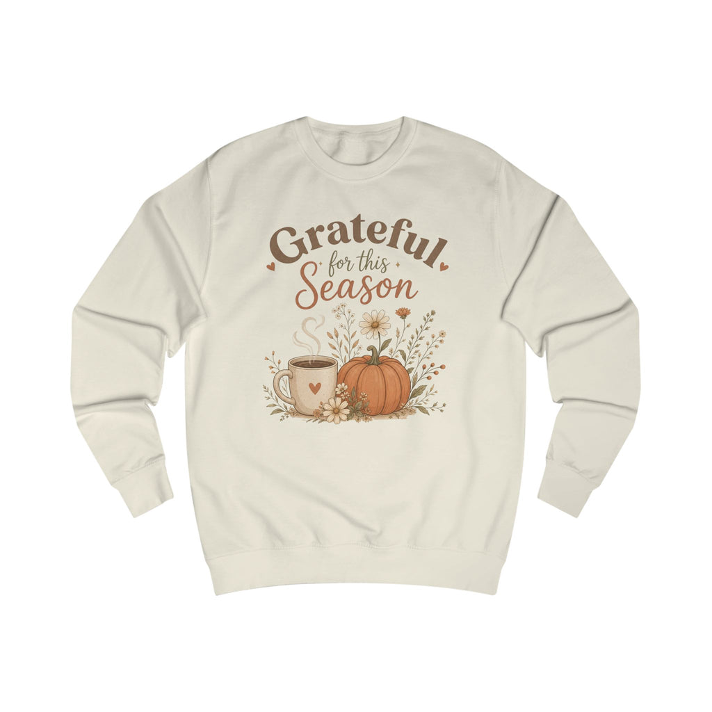 Grateful for This Season Sweatshirt, Fall Floral Shirt, Pumpkin Coffee Sweatshirt, Cozy Autumn Pullover, Thankful Season Shirt