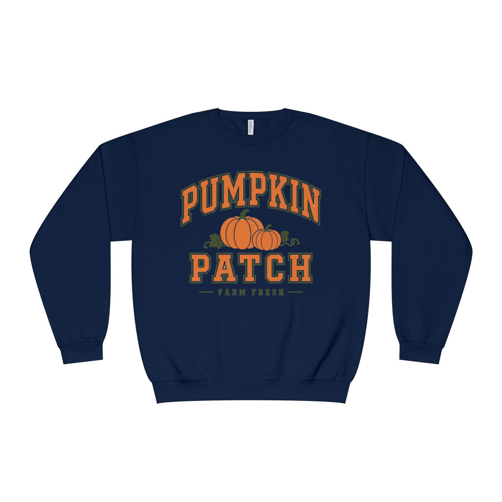 Pumpkin Patch Sweatshirt, Fall Crewneck, Farm Fresh Pumpkin Sweatshirt, Varsity Style Fall Shirt, Cozy Autumn Pullover