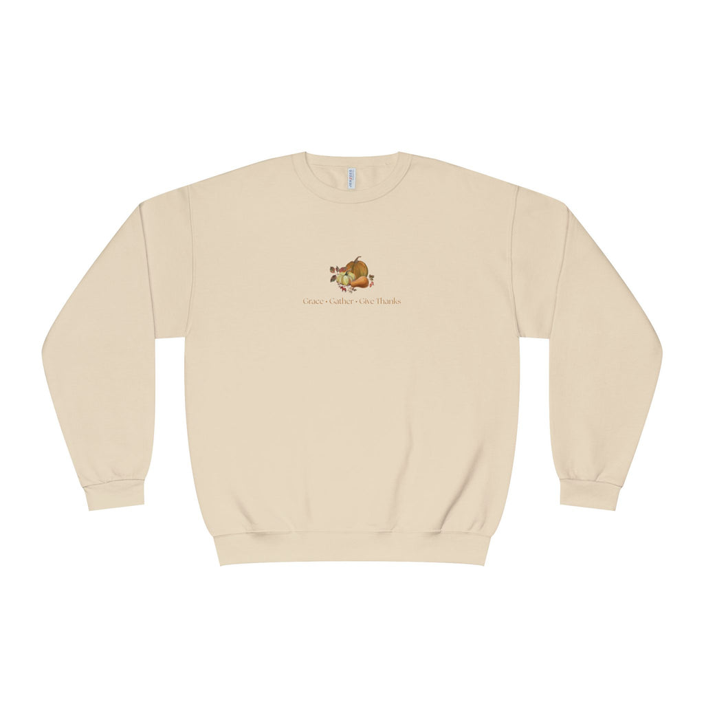 Grace Gather Give Thanks Shirt, Christian Thanksgiving Sweatshirt, Fall Faith Sweatshirt, Women’s Thanksgiving Shirt