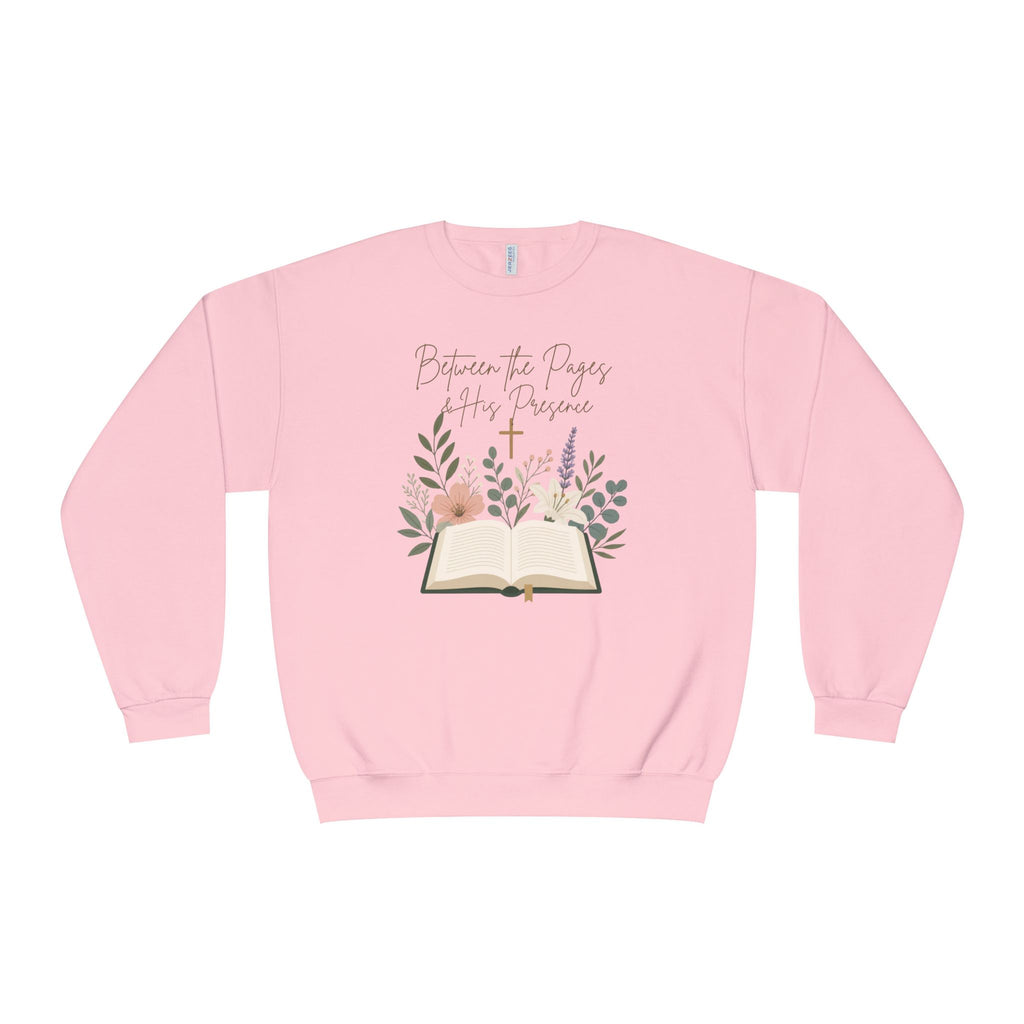 Between the Pages & His Presence Shirt, Christian Book Lover Sweatshirt, Bible Study Shirt, Faith Shirt for Women