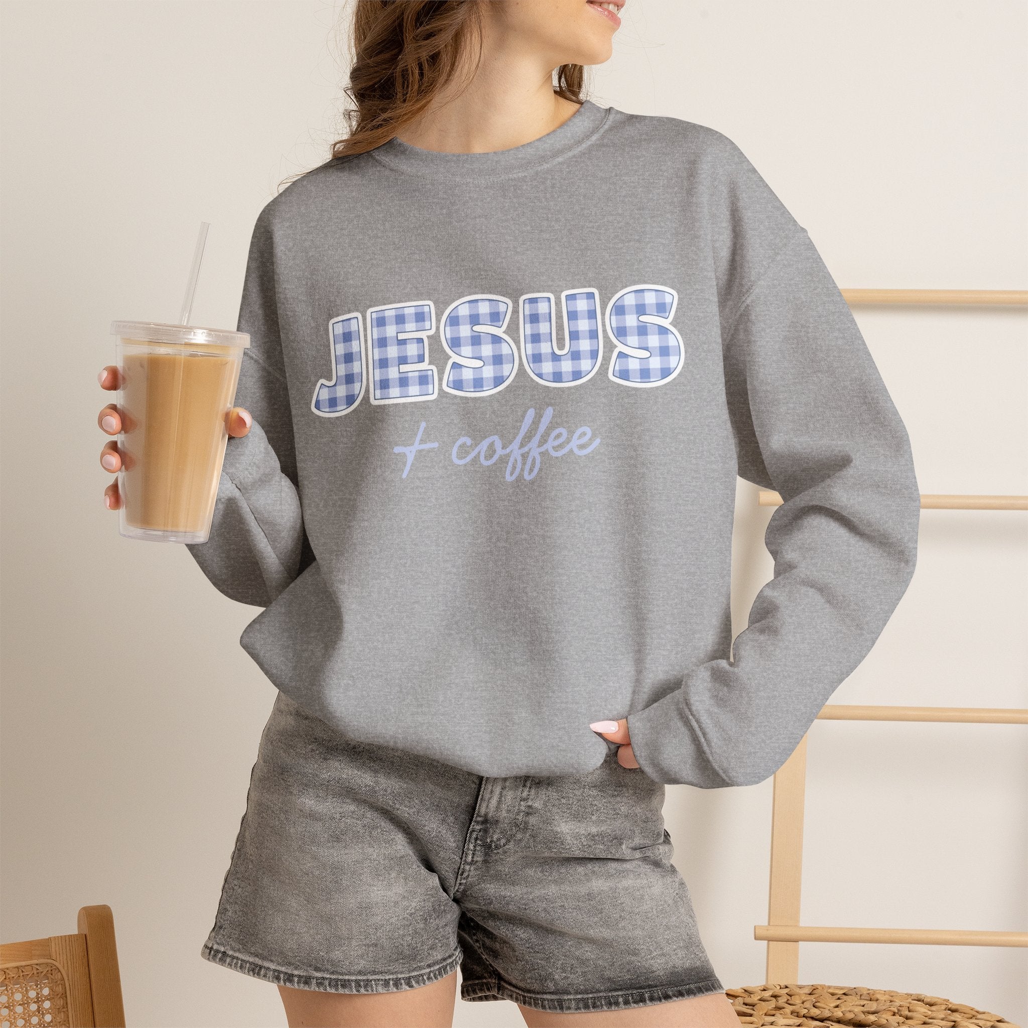 Jesus + Coffee Sweatshirt, Christian Crewneck, Faith Based Pullover