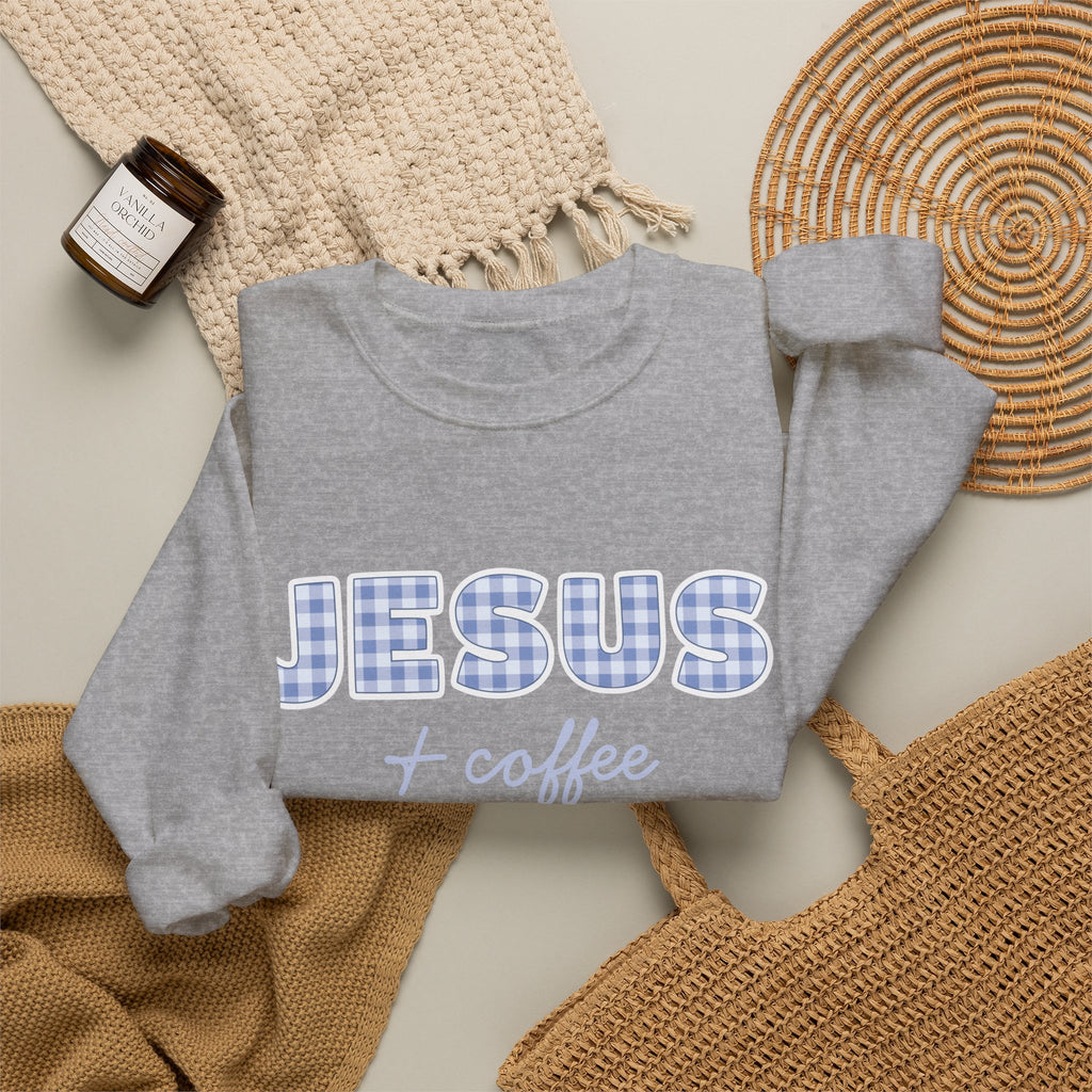 Jesus + Coffee Sweatshirt, Christian Crewneck, Faith Based Pullover