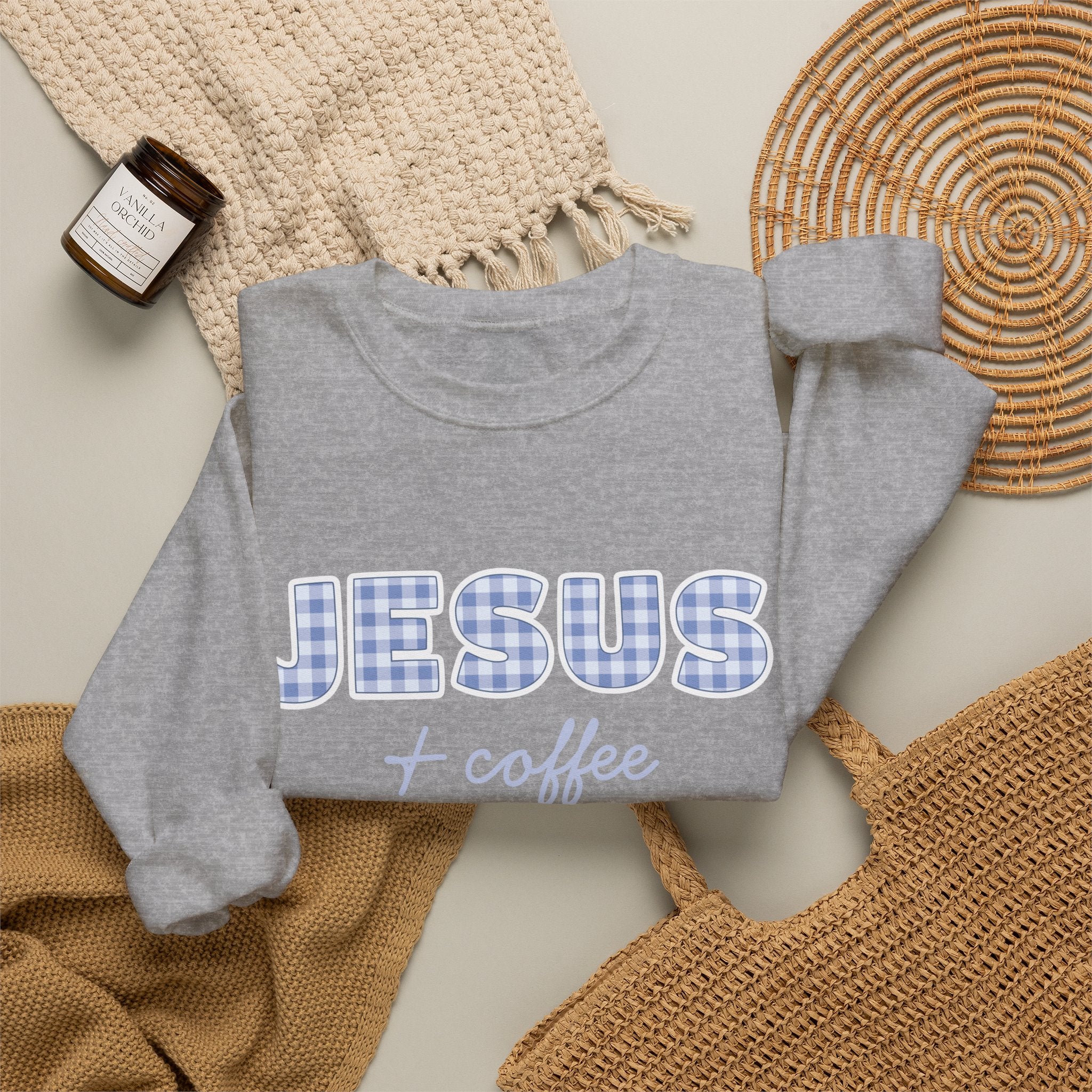 Jesus + Coffee Sweatshirt, Christian Crewneck, Faith Based Pullover