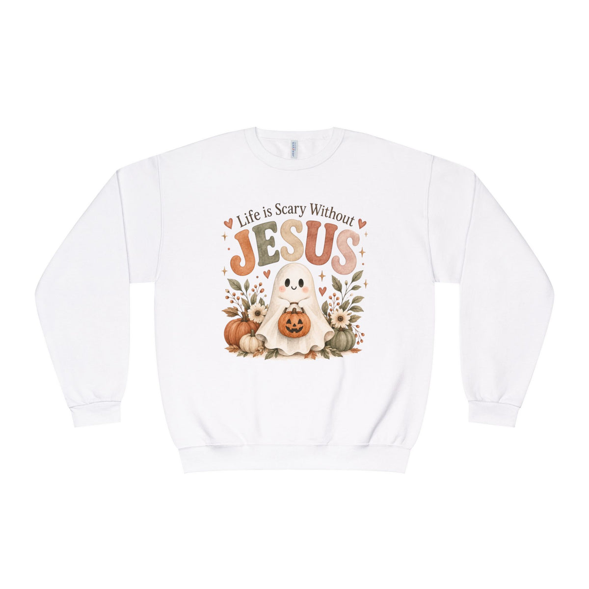 Christian Halloween Sweatshirt, Life Without Jesus Is Scary, Halloween Crewneck, Faith Based Fall Shirt