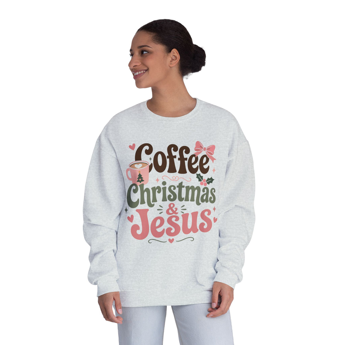 Coffee, Christmas & Jesus Sweatshirt | Christmas Sweatshirt | Christian Christmas Sweatshirt | Cozy Holiday Pullover