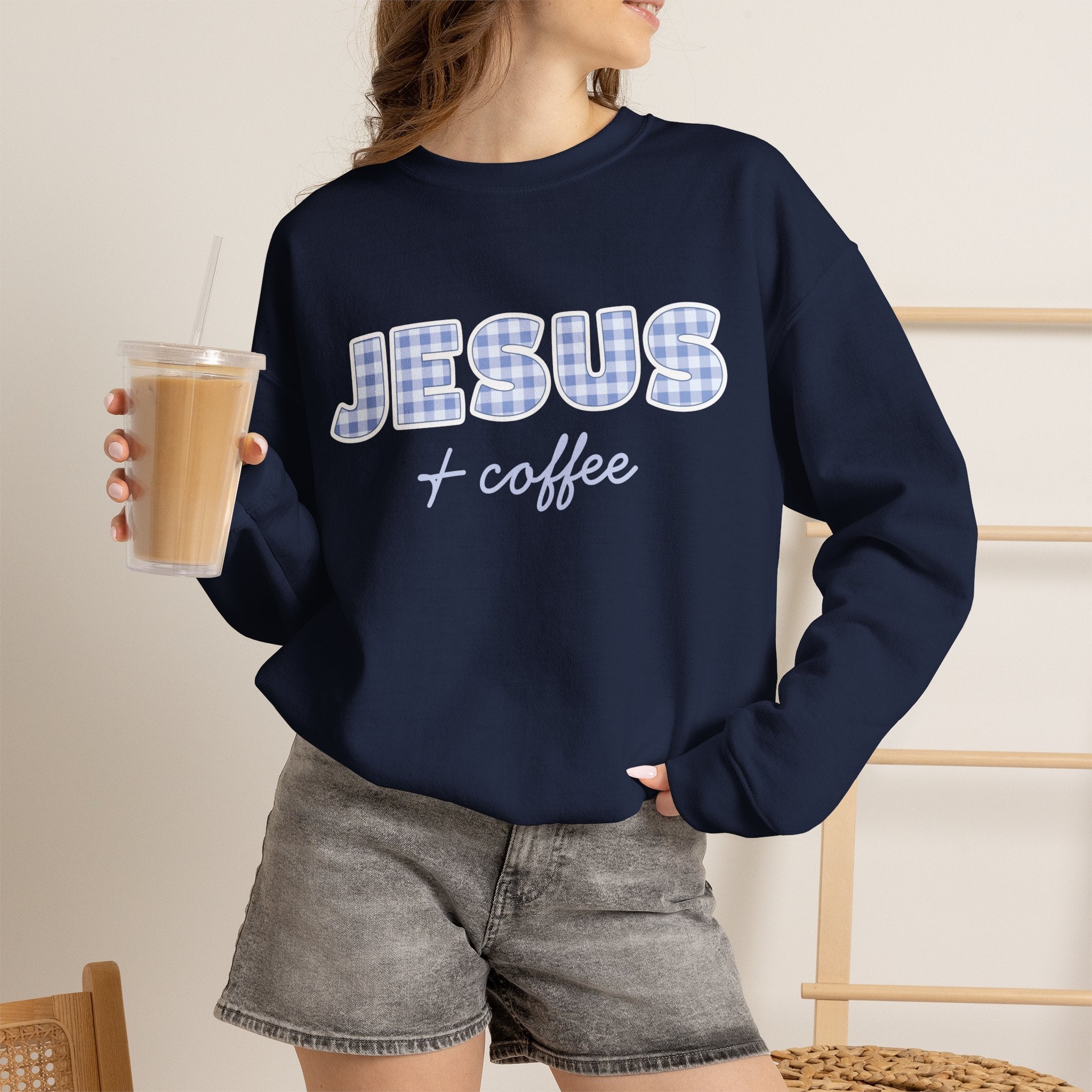 Jesus + Coffee Sweatshirt, Christian Crewneck, Faith Based Pullover