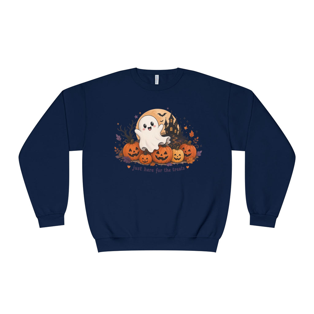 Just Here for the Treats Sweatshirt, Halloween Ghost Sweatshirt, Cute Halloween Shirt, Pumpkin Sweatshirt, Spooky Season Gift