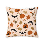 Halloween Pumpkin & Bat Throw Pillow Case — Autumn Leaves Decorative Cushion Cover