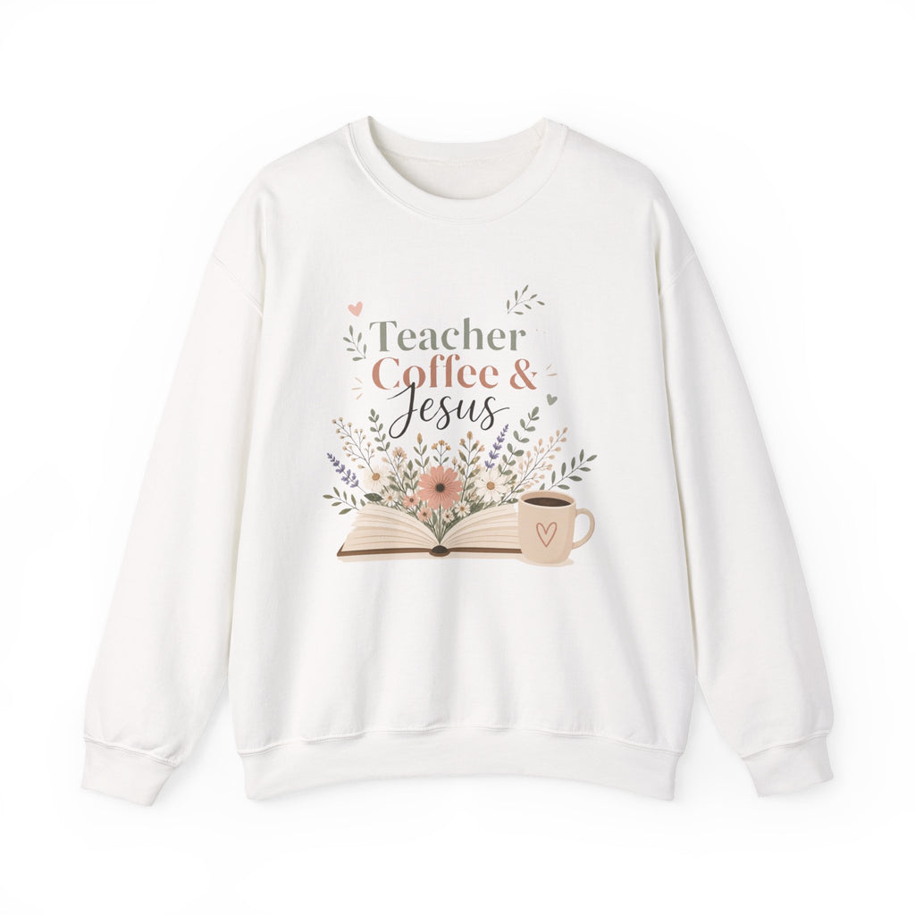 Teacher Sweatshirt, Teacher Coffee Jesus Crewneck, Christian Teacher Gift, Teacher Appreciation Shirt
