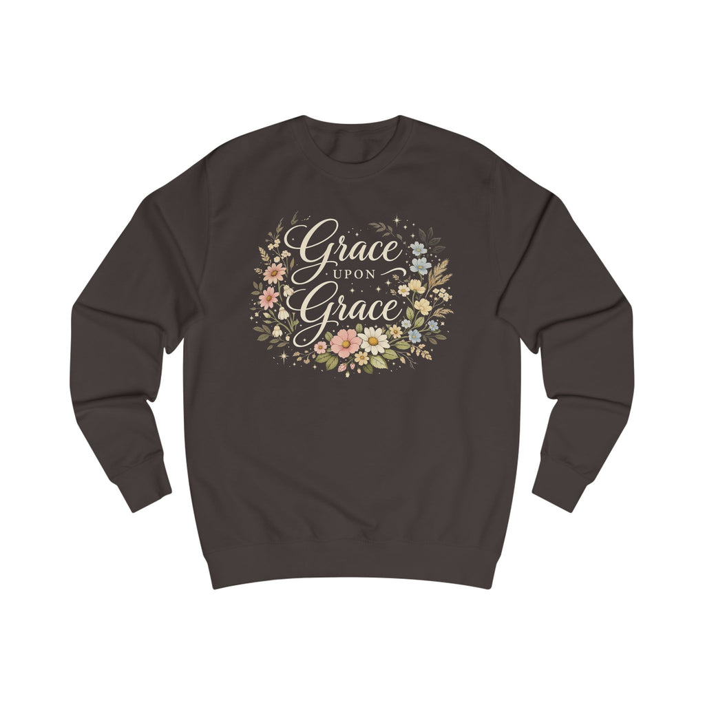 Grace Upon Grace Sweatshirt, Christian Faith Shirt, Grace Shirt, Floral Christian Crewneck, Bible Verse Inspired Gift, Faith Pullover