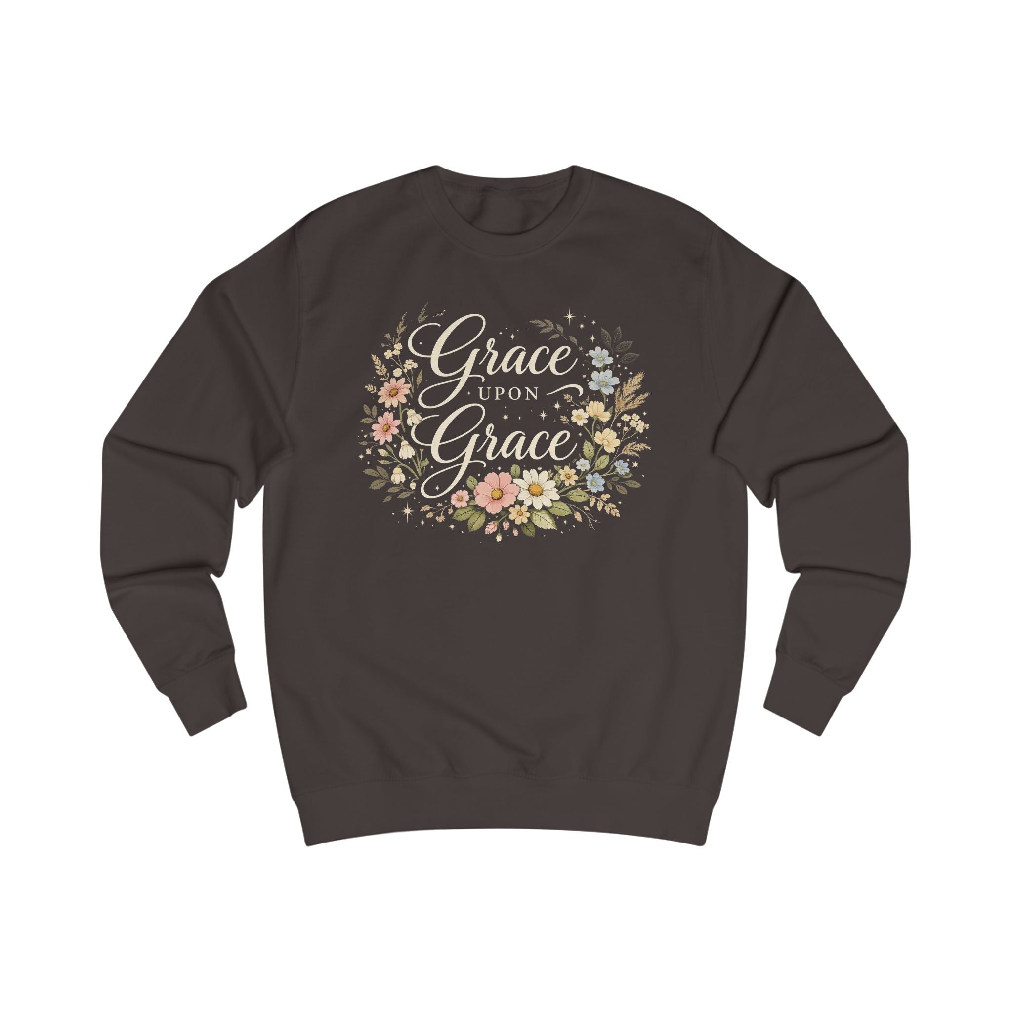 Grace Upon Grace Sweatshirt, Christian Faith Shirt, Grace Shirt, Floral Christian Crewneck, Bible Verse Inspired Gift, Faith Pullover