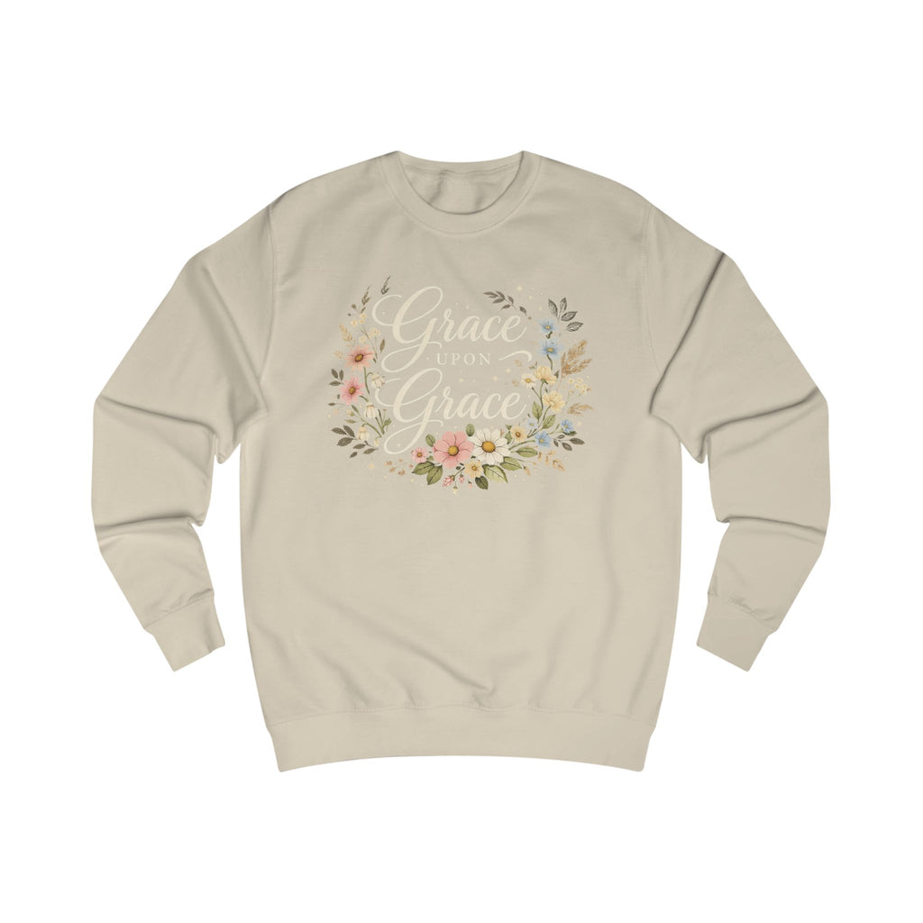 Grace Upon Grace Sweatshirt, Christian Faith Shirt, Grace Shirt, Floral Christian Crewneck, Bible Verse Inspired Gift, Faith Pullover